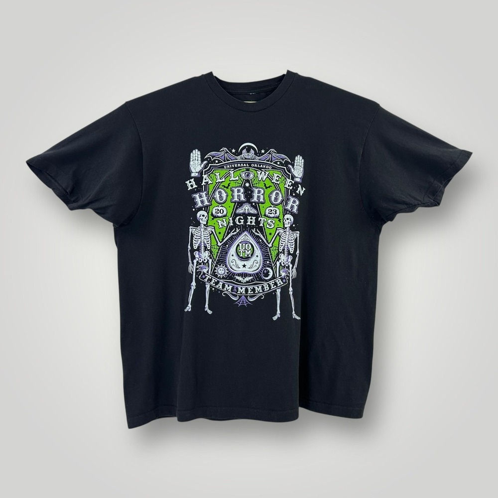 Universal Halloween Horror Nights 2023 Team Member Shirt Mens 2XL‎ Black Graphic